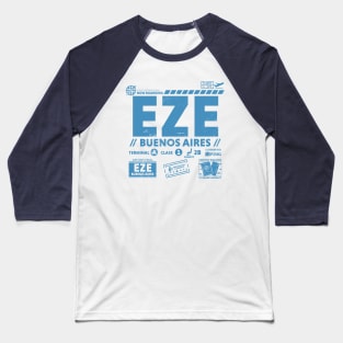 Vintage Buenos Aires EZE Airport Code Travel Day Retro Travel Tag B Baseball T-Shirt